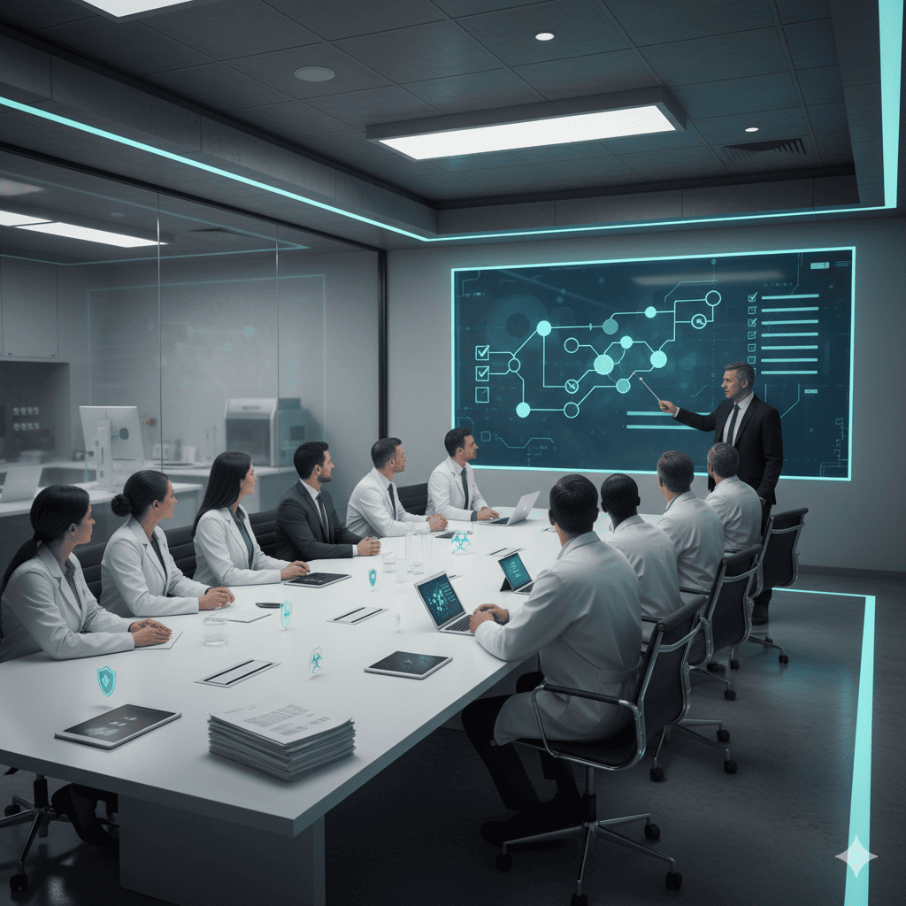 the image shows a group of professionals taking the BRMI's ISO 35000 Lead Auditor Course